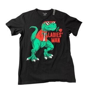 Large Place Boys New Tshirt Dino Ladies Man Black Short Sleeve